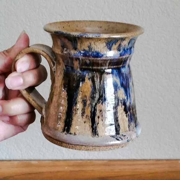 Vintage Handmade Ceramic Earth Clay Glaze Mug Boho